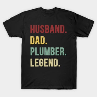 Plumber Funny Vintage Retro Shirt Husband Dad Plumber Legend T-Shirt